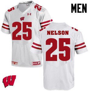 Men's Wisconsin Badgers NCAA #25 Scott Nelson White Authentic Under Armour Stitched College Football Jersey LR31F80PL